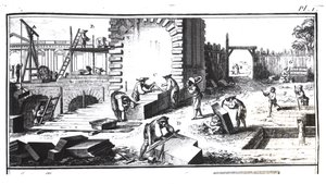 Stonemasons at Work by Abbé Prévost